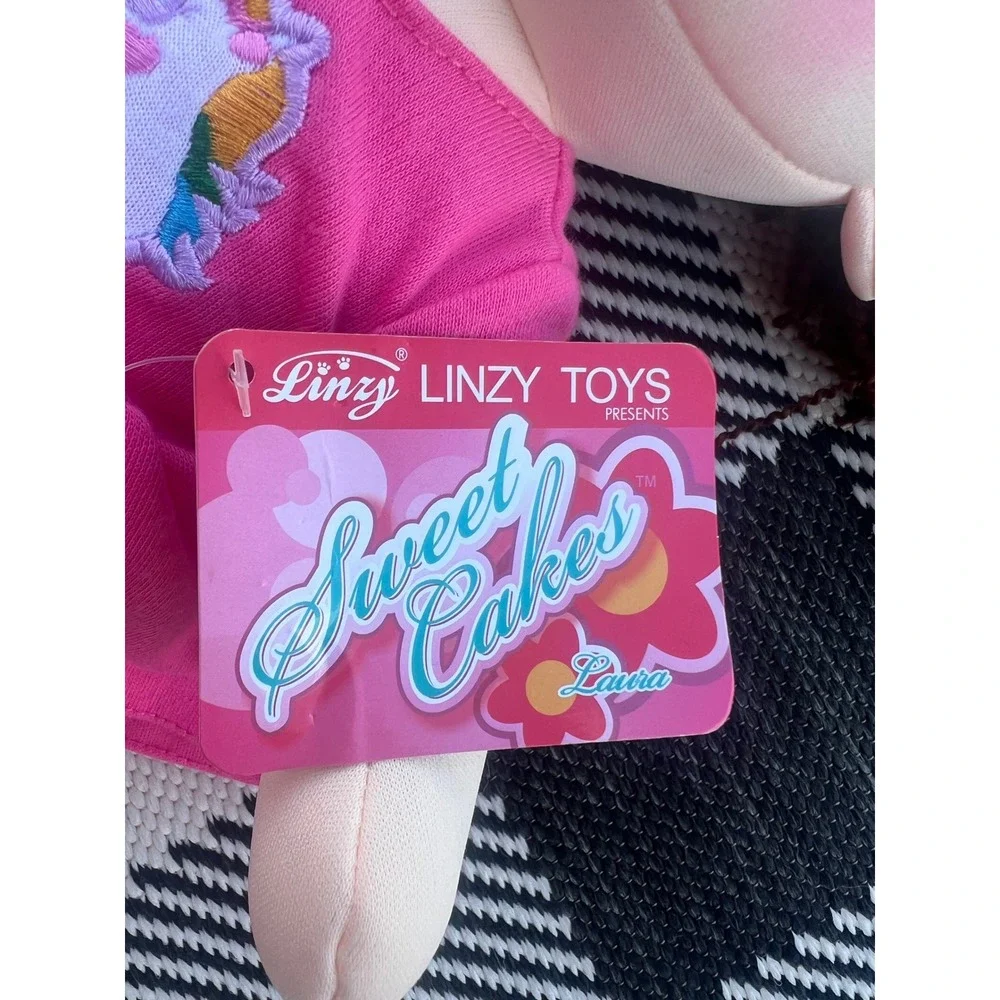 Linzy Toys Sweet Cakes Laura Rag Doll Hot Pink Unicorn Dress Gold Shoes 16 Inch